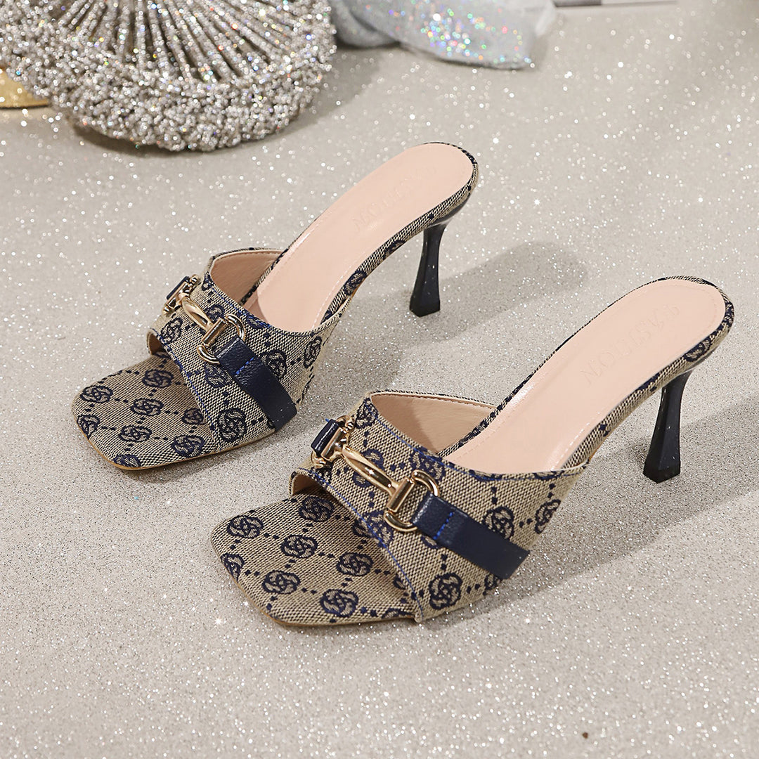 Damen modische Slingback-Pantoletten mit schickem Riemendesign und elegantem Absatz R&B