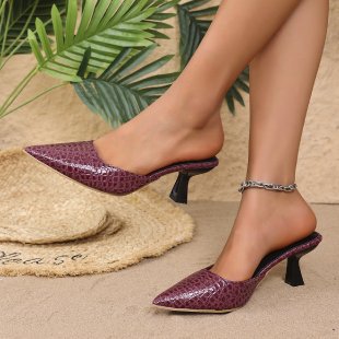 Damen elegante Mules mit komfortablem Blockabsatz R&B