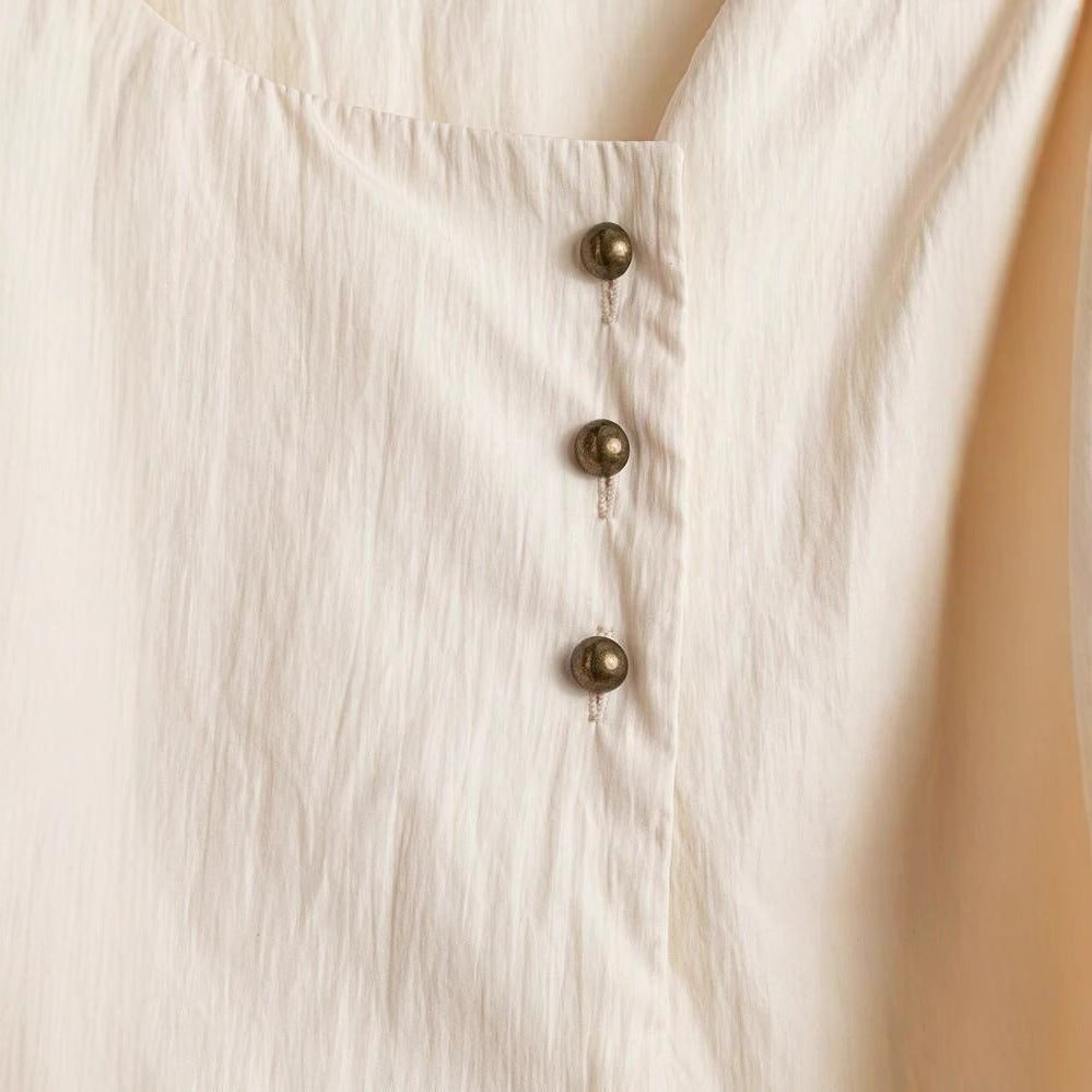 Damen Elegantes Wickeloberteil mit Knopf- und Schleifendetails R&B