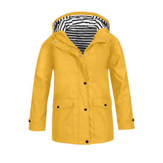 Damen wetterfeste Parkajacke mit praktischen Taschen und verstellbarem Kapuzenkragen R&B