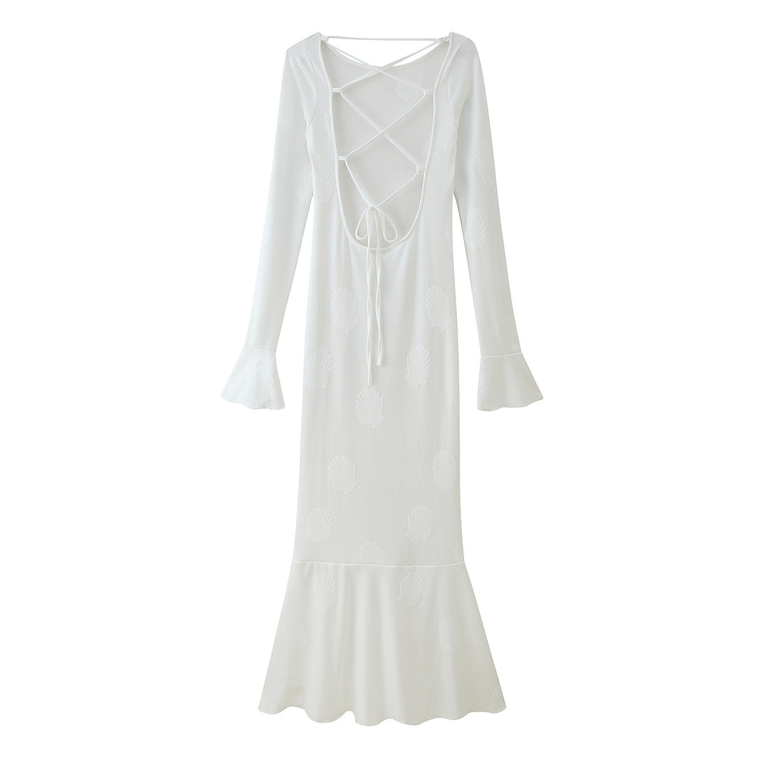 Damen Elegantes Maxikleid mit ausgestellten Ärmeln und floralem Design R&B