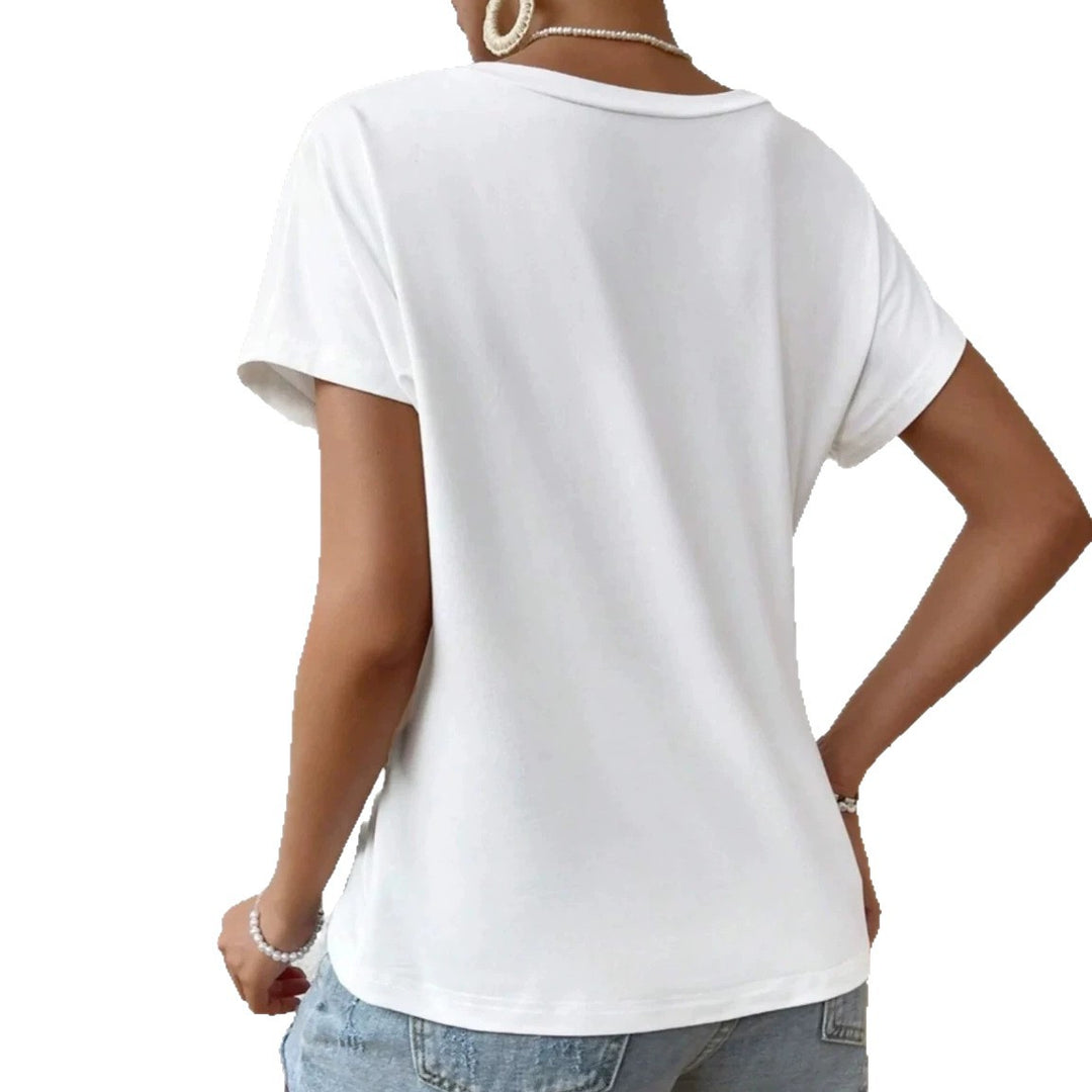 Damen nan asymmetrisches Knotenshirt mit seitlicher Drehung und verlängertem Zipfelsaum R&B