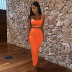 Damen Stylisches Obergarderoben-Set mit Crop-Top und figurbetonendem Rock R&B