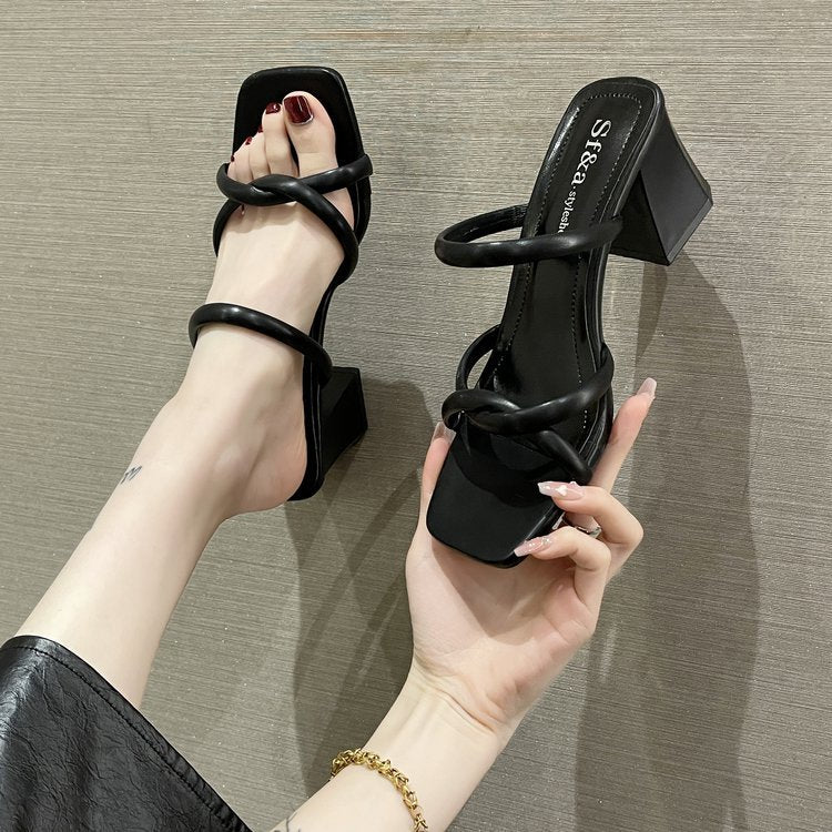 Damen Slingback Sandalen mit quadratischem Absatz R&B