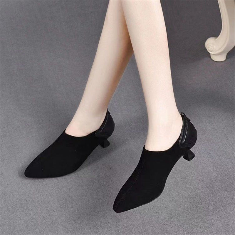 Damen spitze Slipper mit elegantem Absatz R&B