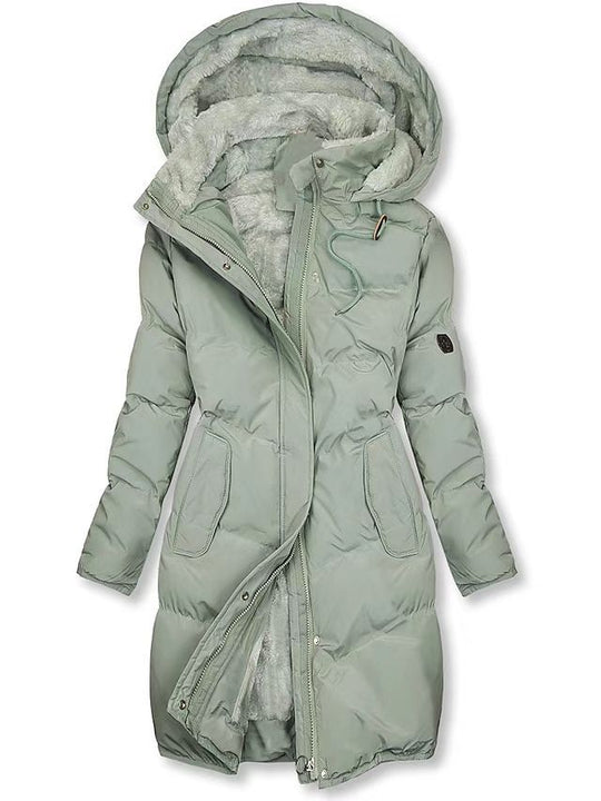 Damen gefütterter Winterparka mit abnehmbarer Kapuze und weichem Innenfutter R&B