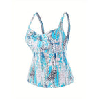 Damen Tankini-Oberteil mit modischem Schnitt und unterstützenden Raffungselementen R&B