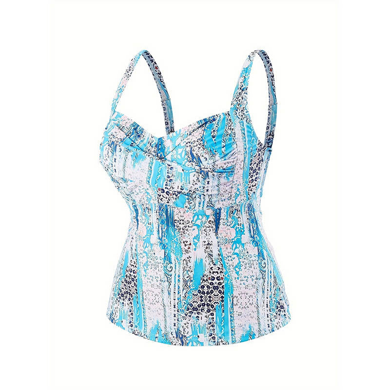 Damen Tankini-Oberteil mit modischem Schnitt und unterstützenden Raffungselementen R&B