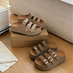 Damen Komfortable Riemensandalen mit verstellbaren Schnallen und ergonomischem Fußbett