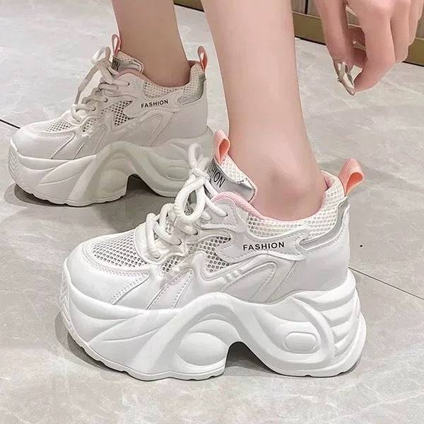 Damen Chunky Sneakers mit atmungsaktiver Mesh-Oberfläche und dämpfender Sohle