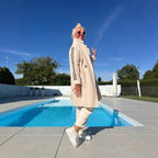 Damen Sportliche Longjacke mit praktischen Taschen und Streifenmotiv R&B