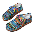 Damen Freizeitschuhe mit buntem Textilmuster und bequemer Gummisohle R&B
