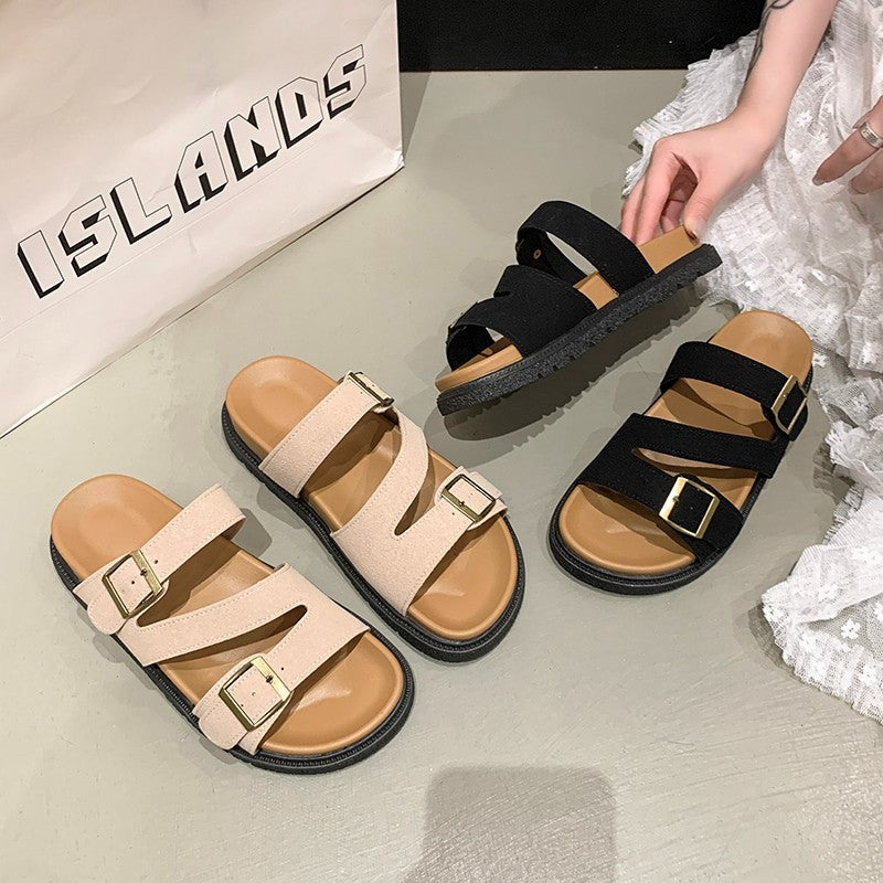 Damen Komfortable Sandalen mit verstellbaren Schnallen und weichem Fußbett EB