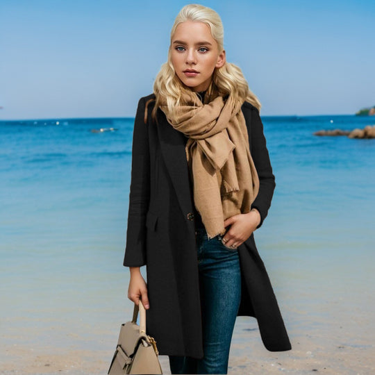 Damen Eleganter Trenchcoat mit Doppelknopfleiste und hochwertigem Material R&B