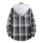 Herren Flanellhemdjacke mit Hood und modernem Karomuster