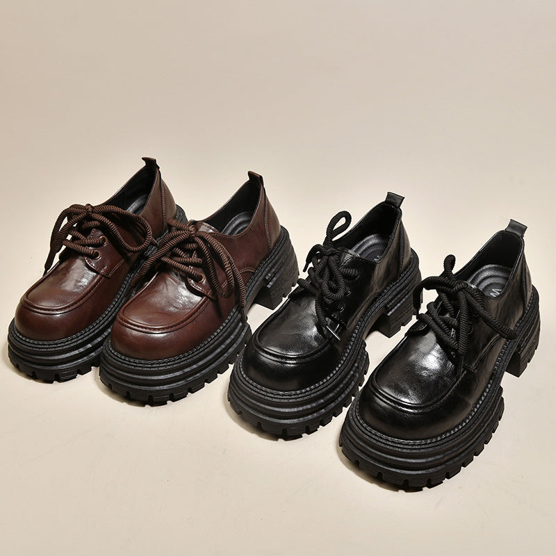 Damen Modische Schnürschuhe mit robustem Plateau-Heel und elegantem Obermaterial R&B