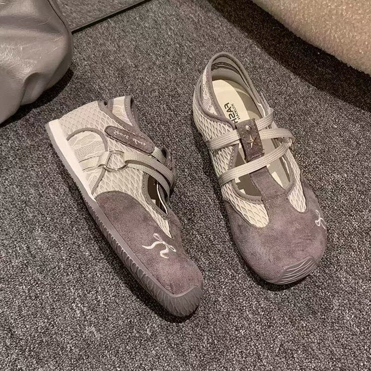 Damen modische Mesh-Laufschuhe mit innovativem Schnürsystem und rutschfester Sohle R&B