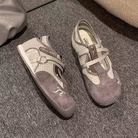 Damen modische Mesh-Laufschuhe mit innovativem Schnürsystem und rutschfester Sohle R&B