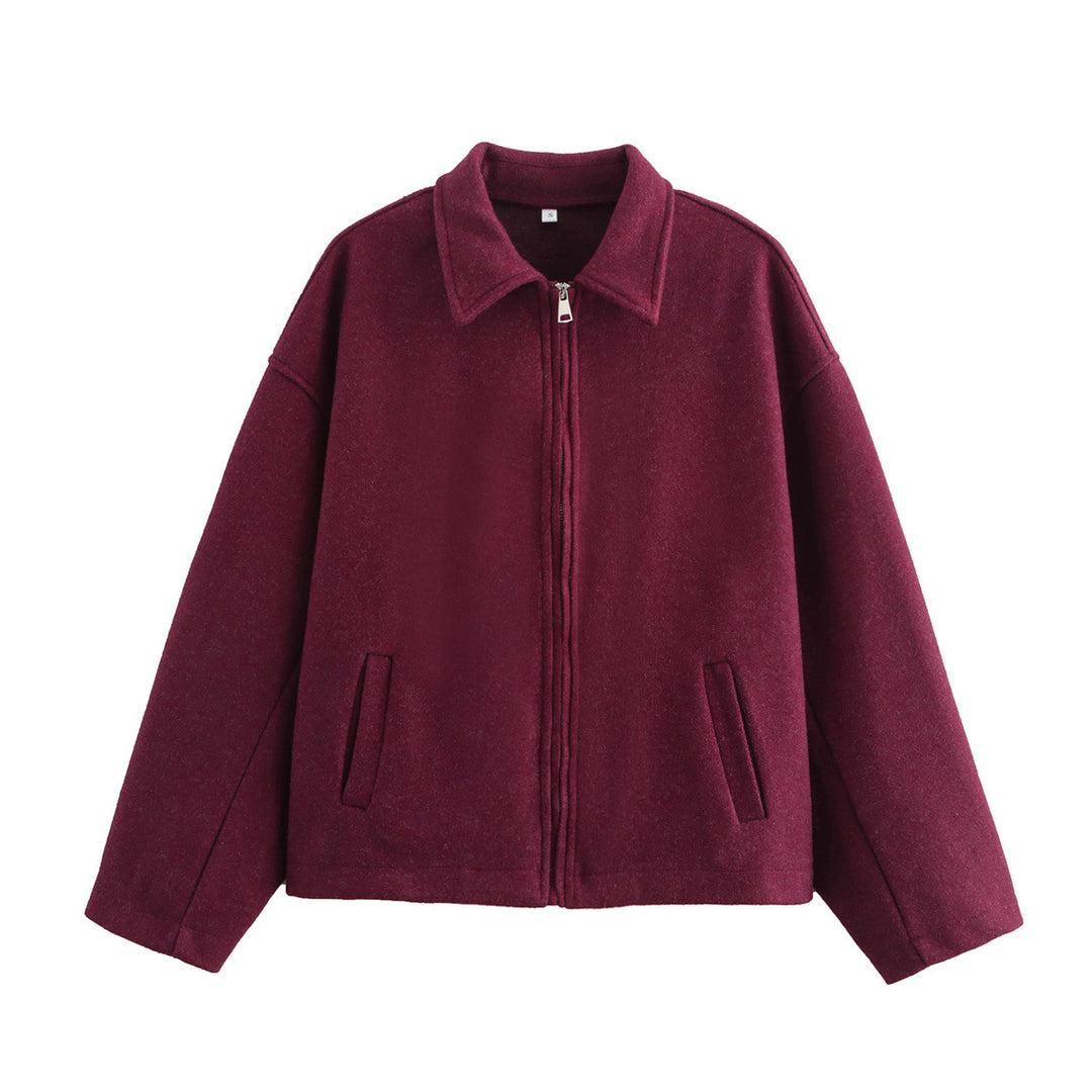 Damen lässige Fleecejacke mit hohem Kragen und innenliegendem Taschen R&B