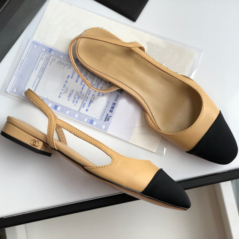 Damen Slingback Ballerinas mit elegantem Kontrastdesign