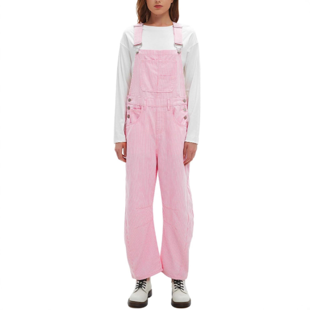 Damen nan weite Latzhose mit verstellbaren Trägern, großer Latztasche und seitlichen Druckknöpfen R&B