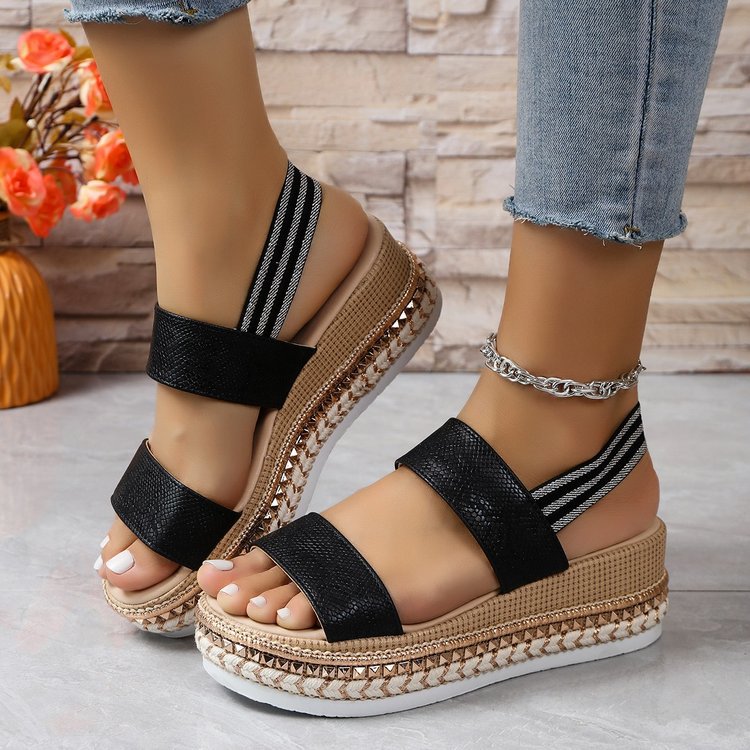 Damen Glitzernde Plateau-Sandalen R&B