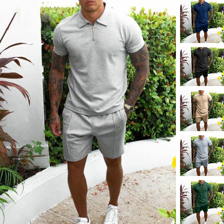 Herren Poloshirt und Shorts Set R&B