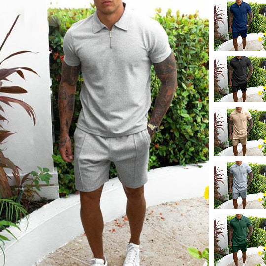 Herren Poloshirt und Shorts Set R&B