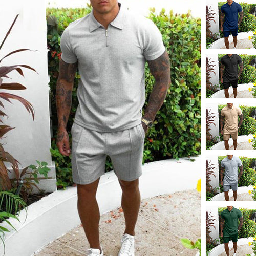 Herren Poloshirt und Shorts Set R&B