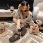 Damen kuschelige Winterboots mit weichem Innenfutter und modischem Fellrand R&B