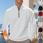 Herren lässiger Stehkragenpullover mit funktionalem Reißverschluss R&B