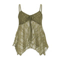 Damen Spitzen-Tanktop mit asymmetrischem Schnitt und dekorativem BindR&Band R&B