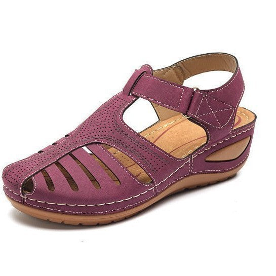 Damen bequeme Riemensandalen mit anatomischem Fußbett und verstellbarem Riemen R&B