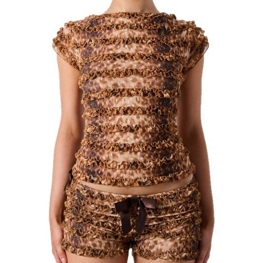 Damen Casual Lounge Set mit Volant-Design R&B