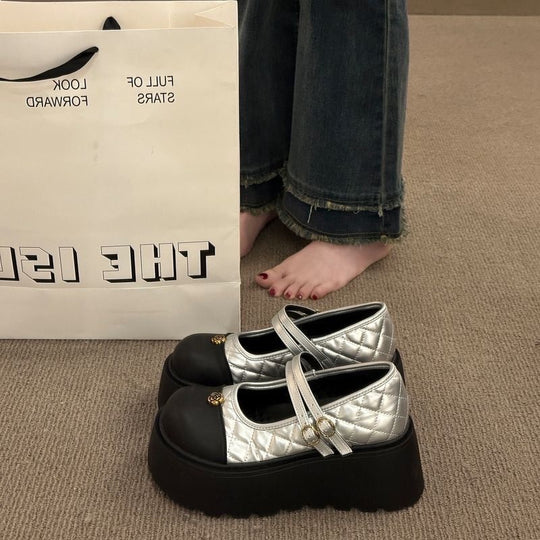 Damen Platform Mary Janes mit modischen Zweiriemen und geschmackvollem Design R&B