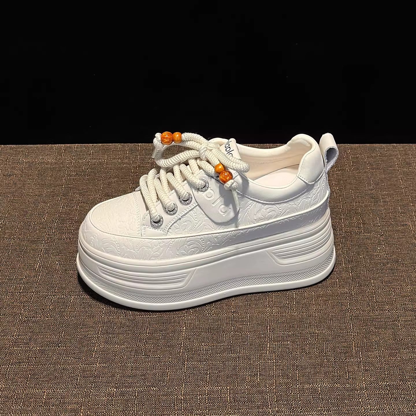 Damen modische Plateau Sneakers mit dekorativen Schnürsenkeln und strukturiertem Obermaterial R&B