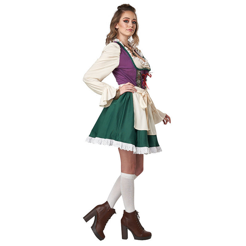 Damen Trachtenkleid mit romantischen Rüschendetails und elegantem Gürtel R&B