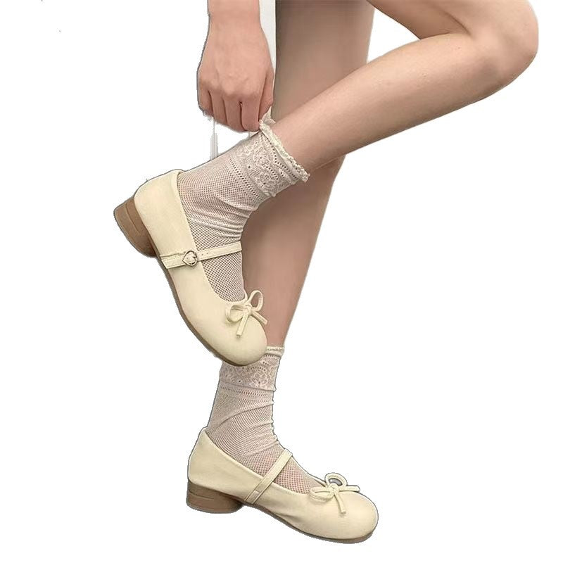 Damen Ballerinas mit Rüschendetail und bequemer Schnalle R&B