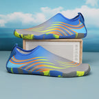 Damen flexible Aquaschuhe mit rutschfester Sohle und elastischem Schnürsystem