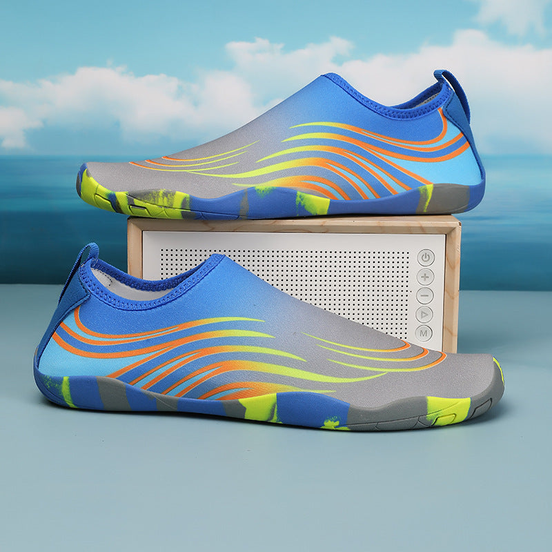 Damen flexible Aquaschuhe mit rutschfester Sohle und elastischem Schnürsystem