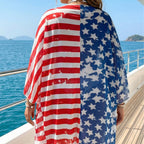 Damen luftiger Strandkimono mit Sternenmotiven R&B
