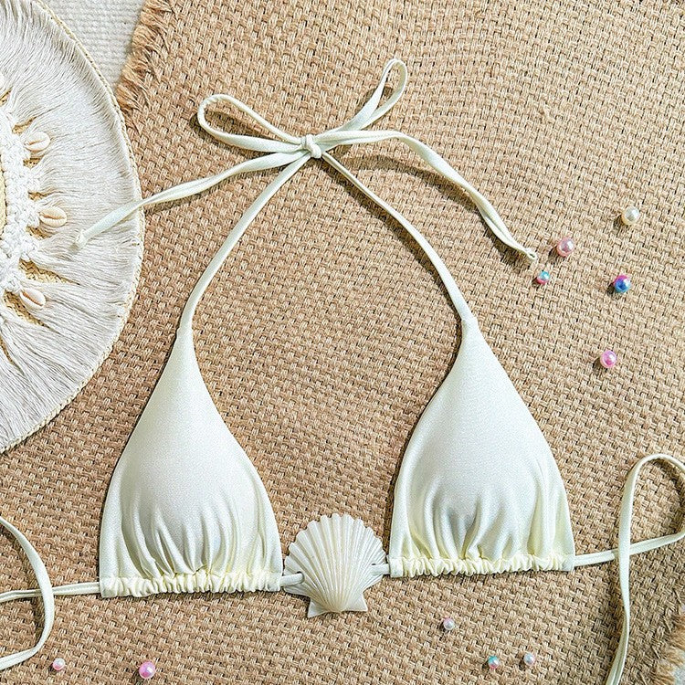 Damen Triangel-Bikini mit muschelförmigem Akzent
