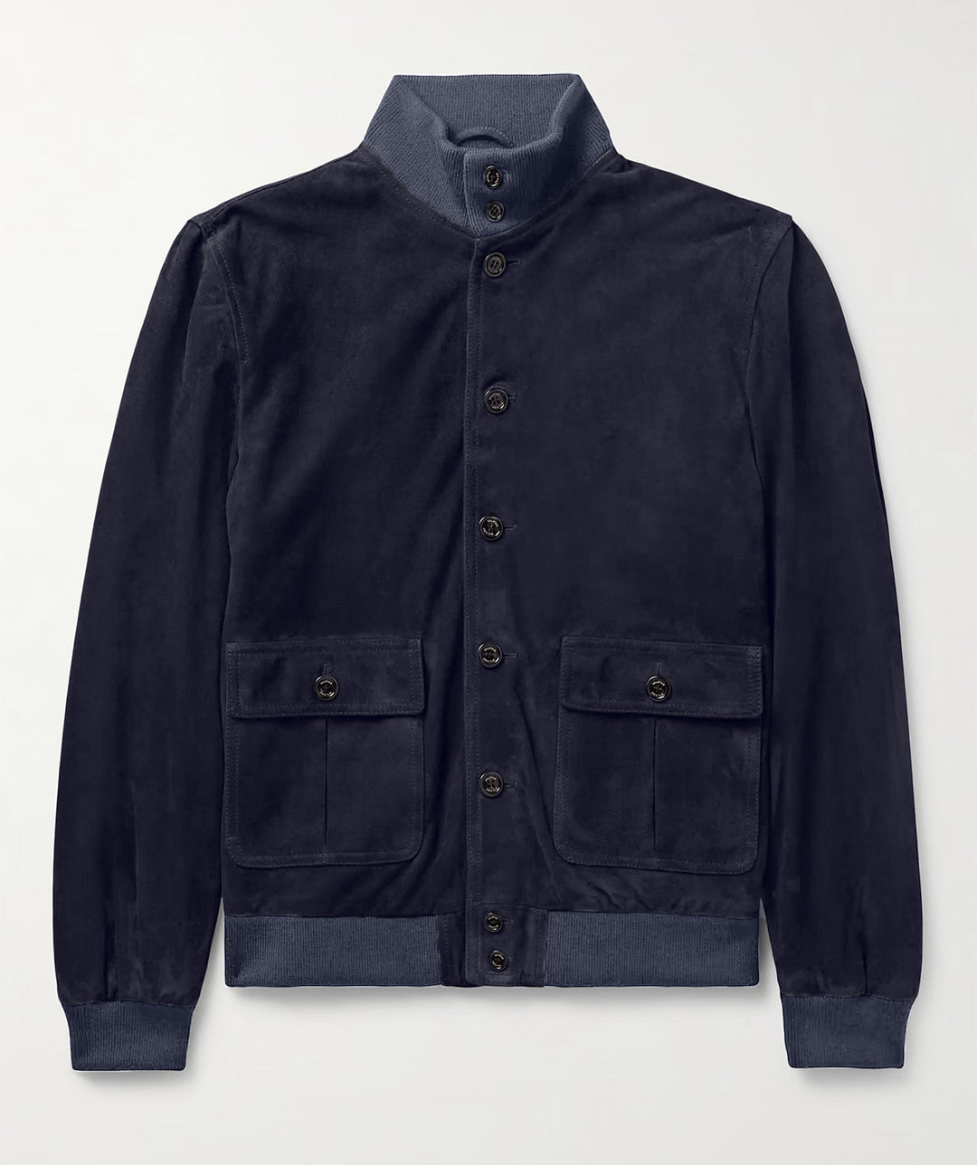 Herren modische Übergangsjacke mit hohen Kragen und aufgesetzten Taschen R&B