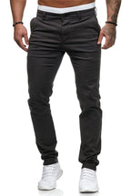 Herren Slim-Fit Chinohosen mit elastischem Bund und praktischen Taschen