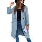 Damen elegante Trenchcoat mit praktischen Taschen und modernen Knopfdetails R&B