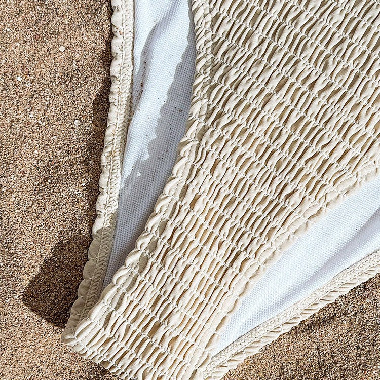 Damen Bikinihöschen mit elastischem Rüschendesign und hohem Beinausschnitt R&B