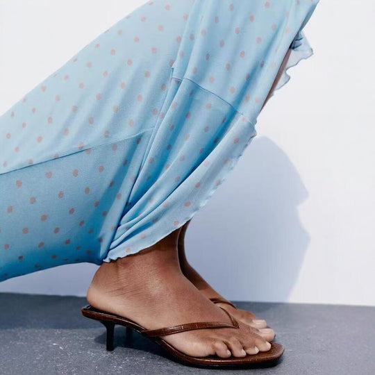 Damen Elegante Riemchen-Sandalen mit Kroko-Prägung R&B