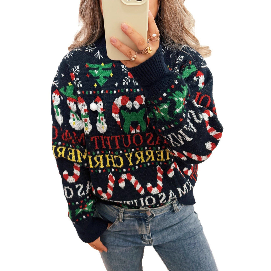 Damen Weihnachts-Pullover mit nordischem Design und festlichen Motiven R&B