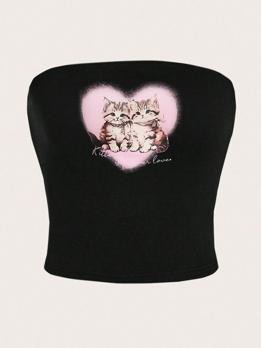 Damen Bandeau-Top mit elegantem Spitzenbandmotiv R&B