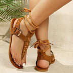 Damen Zehenstegsandalen mit praktischem Schnürdesign und eleganter Riemenstruktur R&B